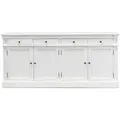 ebuy24 Amaretta Sideboard Antik Weiß Antik Patiniert mit 4 Türen und 4 Schubladen