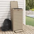 Outdoor-Mülleimer 41x41x86 cm Polypropylen hellbraun