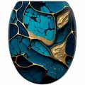 Sanilo WC-Sitz "Marmor Cobalt", mit Schnellverschluss Marmor Co, Blau, Oval