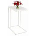 Relaxdays Beistelltisch C-Form MDF Eisen Weiß Zum Unterschieben 64 cm x 50 cm x 35 cm 3,6 kg