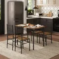 Esstisch Küchentisch Set, Esstisch Mit 4 Stühlen, Essgruppe Set Für 4 Personen, Sitzgruppe Esszimmer, Esszimmertisch Mit Metallgestell, Mdf, Vintage Braun - Woltu
