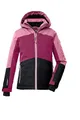 killtec Mädchen Skijacke/Funktionsjacke mit Kapuze und Schneefang KSW 196 GRLS SKI JCKT, dunkel himbeere/schwarz blau/hell himbeere, 140, 43486-000