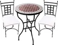 Bistro 3er Set mediterran Marrakesch Bordaux Weiss 60cm Athen