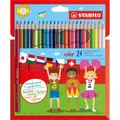 Buntstift - STABILO color - 24er Pack - mit 24 verschiedenen Farben inklusive 4
