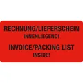 Eichner Hinweisetiketten Rechnung/Lieferschein, 50x100mm, selbstklebend, auf Rolle, 250 Stück