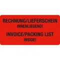 EICHNER Warnetiketten rot »Rechnung/Lieferschein innenliegend!« 100,0 x 50,0...