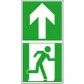 SafetyMarking Bodenmarkierung ISO 7010 E001 + E005, 20 x 10 cm, nachleuchtend, Notausgang geradeaus