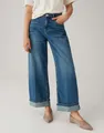 OPUS Weite Jeans Miva valentine aus Dry Indigo® Mid Rise weiter, gerader Beinverlauf, fester Griff, formstabil, 5-Pocket