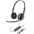 poly Blackwire Headset Kopfbügel mit Mikrofon Stereo 3220 Schwarz