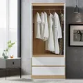 Kleiderschrank Bastheim 176x80x52 cm 2 Schubladen [en.casa]