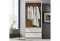 en.casa Kleiderschrank »Bastheim« 2 Türen, 1 Stange, 2 Schubladen 176x80x52 cm Eiche / Weiß