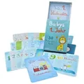 JAKO-O Geburtskarte Meilenstein Karten Baby Geburt + 1. Jahr, Meilensteinkarten Baby, MADE IN GERMANY, Inkl. Geschenkbox bunt