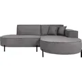 ECKSOFA Hana Loft 3-Sitzer Ecke Rechts, Cordstoff Chenille, Grau 241/80/168 cm
