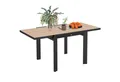 Outsunny Gartentisch für 6 Personen (wetterfest Buffettisch, 1-St., ausziehbarer Balkontisch), 80,160 x 80 cm, für Garten, Terrasse Balkon Naturholz