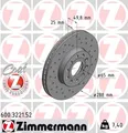 2x Bremsscheibe SPORT Z ZIMMERMANN 600.3221.52 für AUDI VW A3 GOLF SKODA CADDY 5