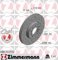 2 x ZIMMERMANN 600.3221.52 Bremsscheibe für AUDI,AUDI (FAW),SEAT,SKODA,SKODA (SV