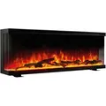 Elektrokamin, Schwarz, Metall, Glas, 107.1x43.0x20.0 cm, Fernbedienung, Flammeneffekt separat schaltbar, Überhitzungsschutz, Thermostat, Dimmer, Freizeit, Heizen & Kühlen, Elektrokamine
