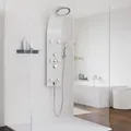 SCHÜTTE Duschpaneel LANZAROTE, Duschset mit Armatur, Glas Duschsäule Weiß - Weiß