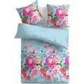 Bestlivings Bettwäsche Satin 80 x 80 cm & 135 x 200 cm Frühjahresblumen Blau