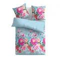 Bettwäsche Satin Baumwolle 135x200 + 80x80 Garnitur Kissen Blume Bettbezug 2 tlg