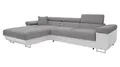 Mirjan24 Ecksofa Torezio Mini mit Bettkasten, Einstellbare Kopfstützen, Bequeme Polsterung, Eckcouch mit Schlaffunktion für Wohnzimmer L-Form Couch mit Bettfunktion (Soft 017 + Lux 05, Seite: Links)