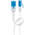 Goobay - Cat 6a Flach-patchkabel, U/utp, Weiß, Kupferleiter (cu). Kabellänge 0.5 M