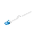 Goobay 96303 CAT 6A Kabel Flachkabel / U/UTP Patchkabel / 500 MHz Netzwerkkabel flach / RJ45 Stecker Internetkabel / Flaches LAN Kabel 0,5m / Weiß / 0,5 Meter