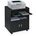 Rollcontainer Büro, Mit 2 Fächern & Tastaturauszug, Druckertisch Mit Rollen, Hxbxt: 74 X 60 X 48 Cm, Schwarz - Relaxdays