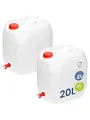 Garronda Wasserkanister mit Hahn BPA-frei Lebensmittelecht Wasserkanister Camping Kanister mit Zapfhahn Kanister 20L Wassertank Camping Zubehör Outdoor 20L Weiß GD-0083