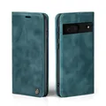LBH Handyhülle für Google Pixel 7 in Petrol Blau mit Karten- und Geldfach Smartphone Hülle mit Standfunktion Flip Case Schutzhülle Magnetverschluss Vintage