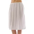 SYS Unterrock Maxi Unterrock Gummibund Falten Rock Maxirock lang Skirt Unterwäsche weiß L/XL