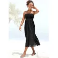 LASCANA 2-in-1-Kleid aus geblümter Spitze, Sommerkleid oder Maxirock, elastisch schwarz 46