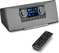 MEDION P85333 Internetradio mit DAB+ (WLAN, UKW, Spotify Connect, Amazon Music, DLNA, USB, Kopfhörer-Anschluss, AUX, Stereo Line-Out Cinch, Sleep Timer) grau