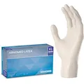 Arnomed Einmalhandschuhe Latex PF, natur, 100 Stück, Latex, chemikalienbeständig, lebensmittelecht, Größe XL