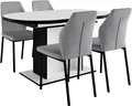 OTTO home Essgruppe Basel, Tischgruppe mit 4 Stühlen, Esstisch ausziehbar 140 - 180 cm, (Set, 5-tlg., Otto's DAUERTIEFPREIS), BESTSELLER, Sitzgruppe, Tisch, Stühle, ovale Tischplatte, Säulentisch