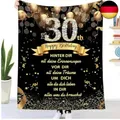 30. Geburtstag Geschenke Decke für Frauen Manner, Kuscheldecke Flauschige
