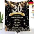 30. Geburtstag Geschenke Decke für Frauen Manner, Kuscheldecke Flauschige