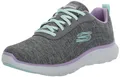 Skechers Damen Flex Appeal 5.0 Sneaker, Grey Mesh/Blue & Pink Trim, 41 EU