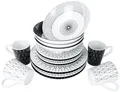 Camp4 Black White Premium Geschirrset, 16-teilig