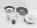 Camp4 Premium Geschirrset Black-White, 14-teilig Melamin Camping