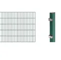 Alberts 644024 Erweiterung zum Doppelstabmattenzaun | verschiedene Höhen - wahlweise in verschiedenen Farben | grün | Höhe 100 cm | Länge 2 m