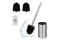 relaxdays WC-Reinigungsbürste Toilettenbürste zur Wandmontage, silber