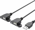 Q26 USB 2.0 Y-Kabel – USB-A Stecker auf 2× USB-A Buchse, Splitter-Ladekabel & Adapter, 1,5 m