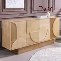 Massives Sideboard ART DECO - 170cm - weiß gekälkt - Mango -  3D-Front handmade
