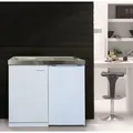 Miniküche Weiß m. Spüle Cerank ochfeld Kühlschr. B: ca. 100cm
