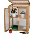 needs&wants Mini Gewächshaus Treibhaus klein winterfest aus Holz für Balkon Garten Indoor, Frühbeet Hochbeet Pflanzschrank Anzuchthaus, 56x43x76 cm, Polycarbonat