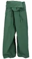 GURU SHOP Extra Lange Fischerhose aus Baumwolle, Wickelhose, XXXL Fisherman Pants Yogahose - Olivgrün, Herren/Damen