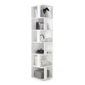 CORNER Eckregal in Weiß - Platzsparendes Standregal mit 6 offenen Fächern für Wohnzimmer, Jugendzimmer oder Flur - 38 x 186 x 38 cm (B/H/T)