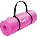 MOVIT Gymnastikmatte, hautfreundlich und phthalatfrei, in 3 Größen und 12 Farben - Auswahl: 183cm x 60cm x 1,0cm in pink