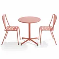 set runder Gartentisch und 2 Bistro-Gartenstühle aus Tonmetall - Oviala Palavas